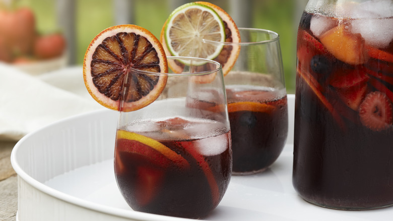 Glasses of red sangria