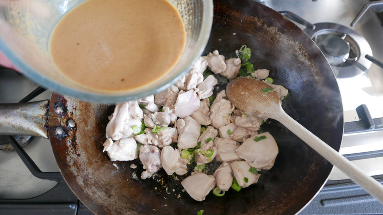 stir fry in a wok 