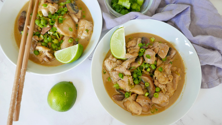 satay-style chicken stir fry bowls