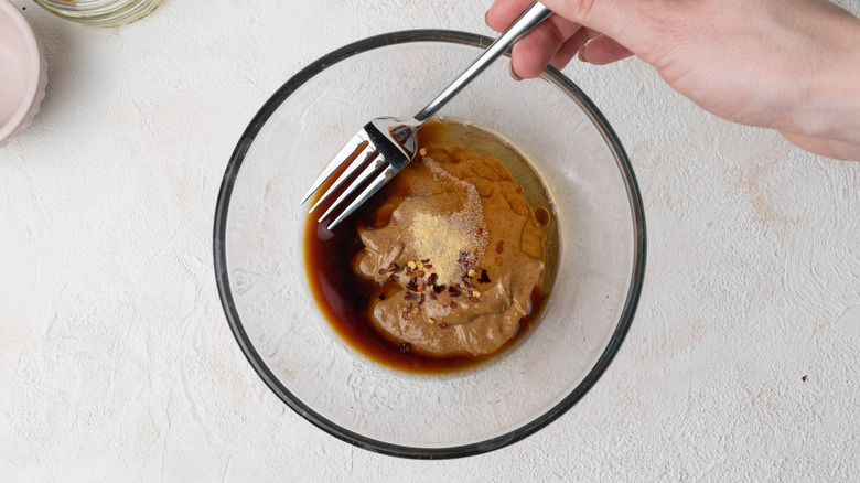 small bowl with peanut sauce ingredients