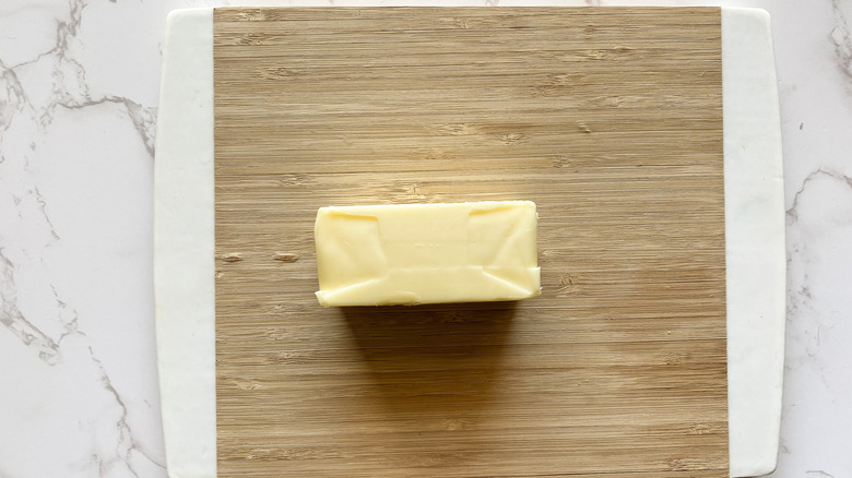 butter on cutting board