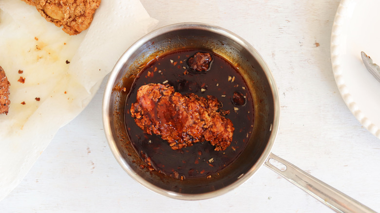 fried chicken in sauce