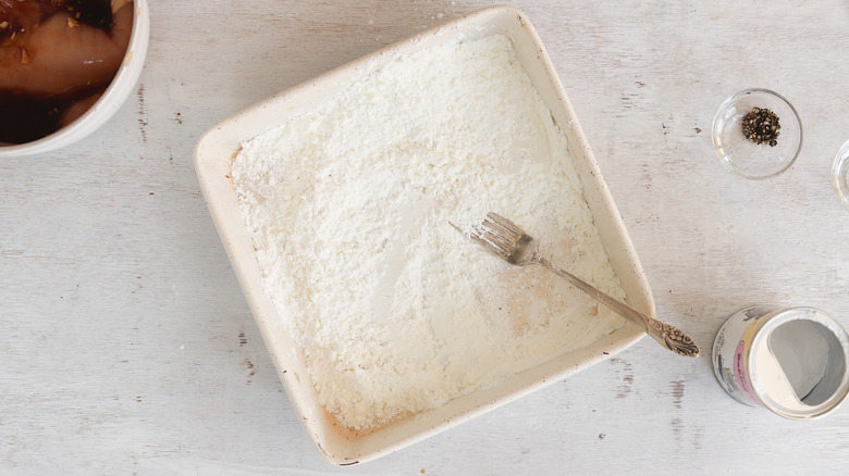 cornstarch breading in bowl