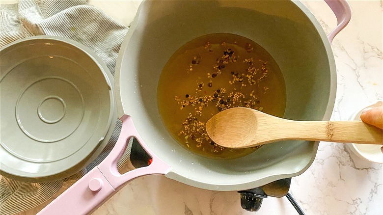 brine ingredients in pot