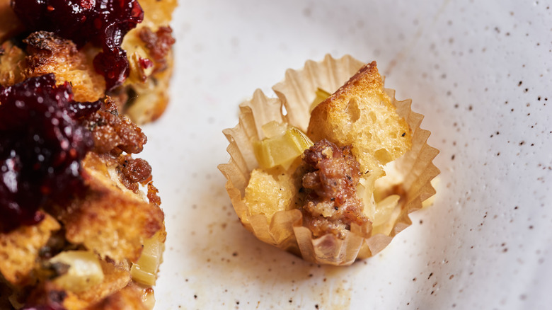 stuffing bite in muffin liner