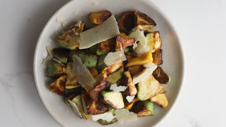 Sauteed squash on plate