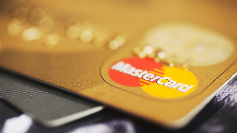 close-up of MasterCard credit card symbol