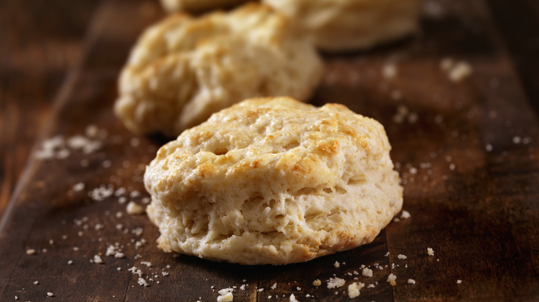 Biscuits on cutting board 