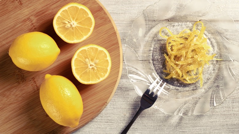 prepared candied lemon zest