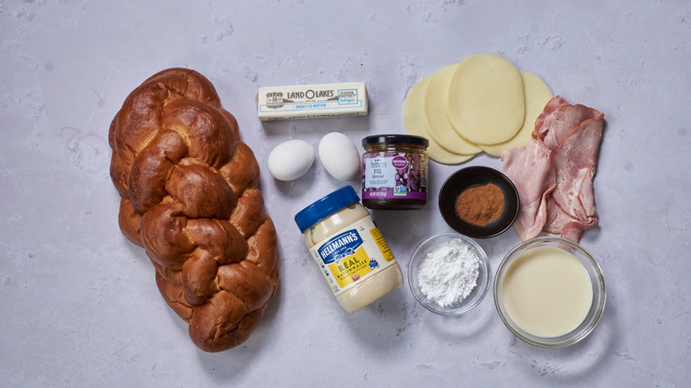 challah bread and sandwich fixings