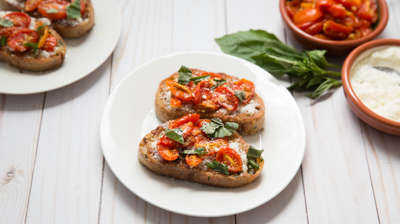 tomato French toast on plate 