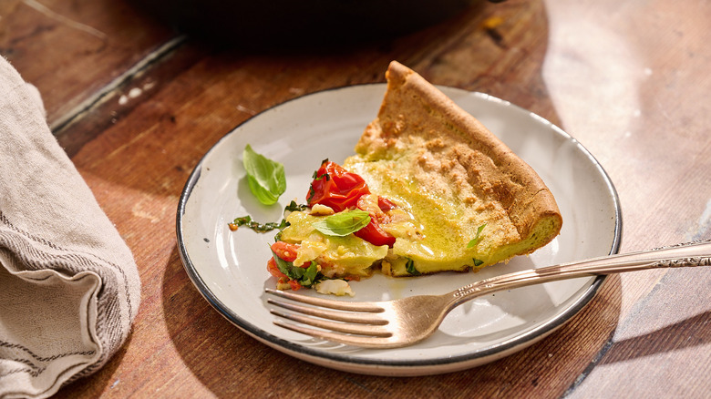 slice of dutch baby on table