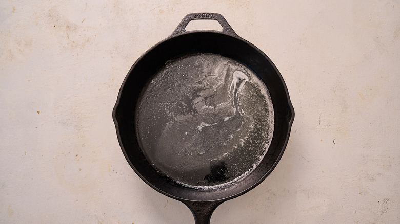 melted butter in skillet