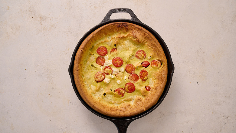 baked dutch baby on table