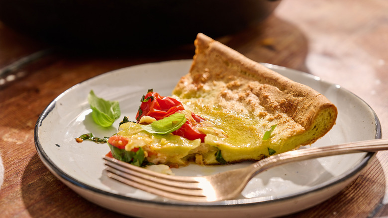 slice of dutch baby on table