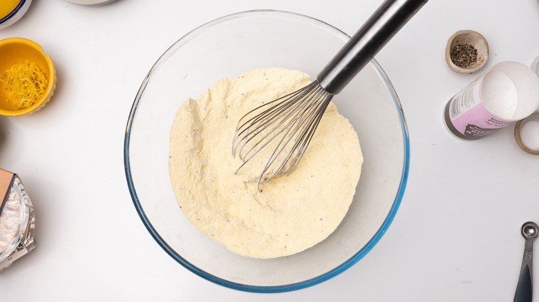 bowl with whisked dry ingredients