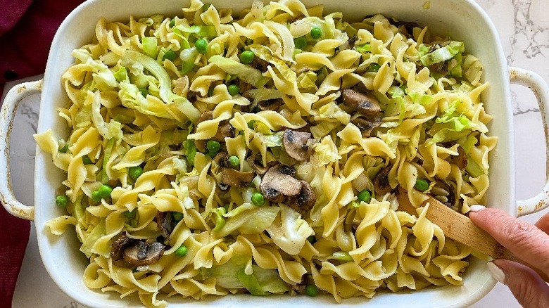 haluski in baking dish