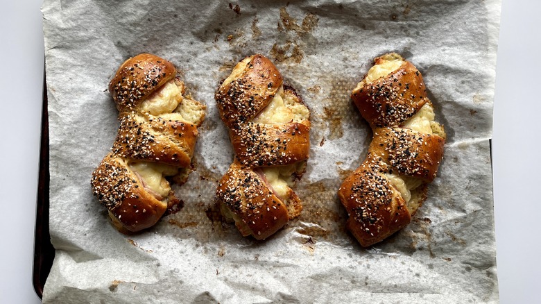 baked ham and cheese bear claws