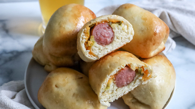 sausage kolaches on plate