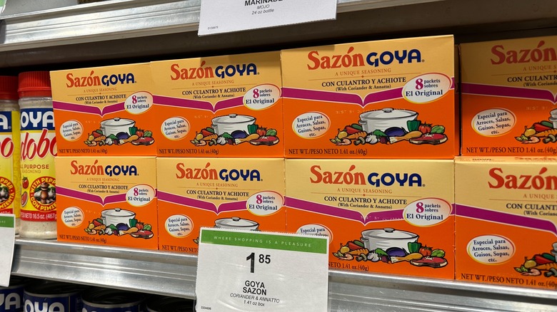 sazon spice mix on shelf