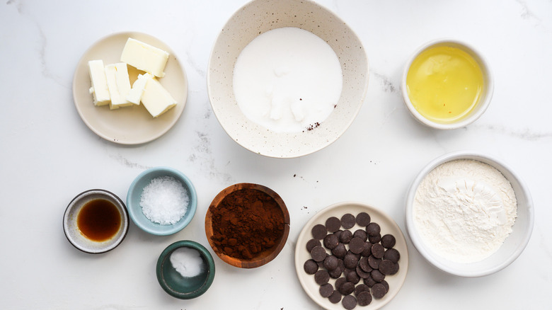 Ingredients for brownie brittle