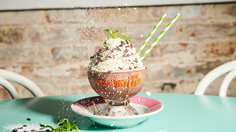 Serendipity 3 coconut-topped dessert