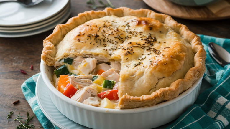 dish of chicken pot pie