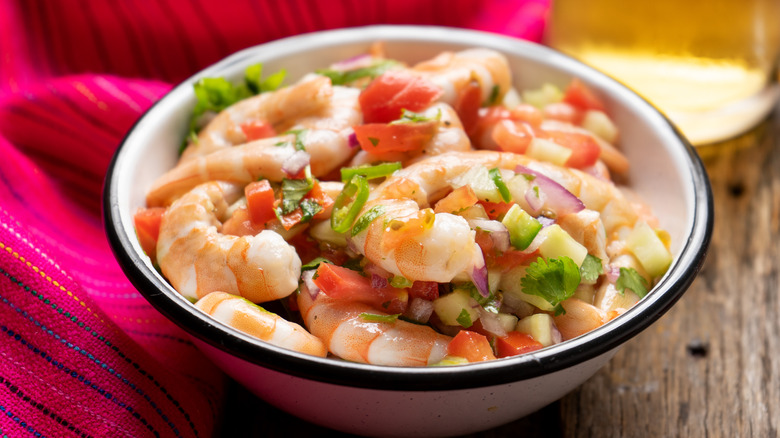 Bowl of shrimp ceviche