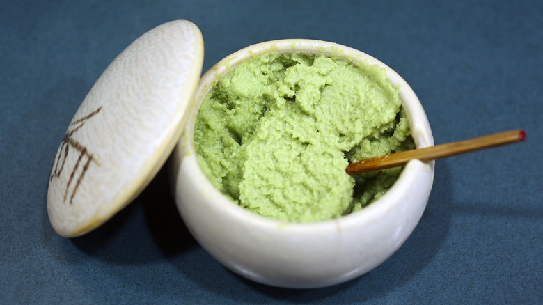 a bowl of wasabi paste