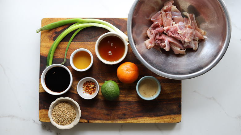 Ingredients for sesame soy skewers