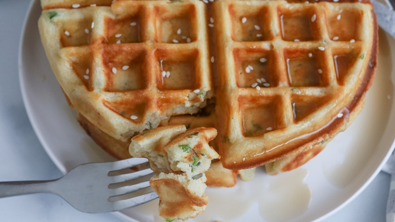 waffle with sesame seeds