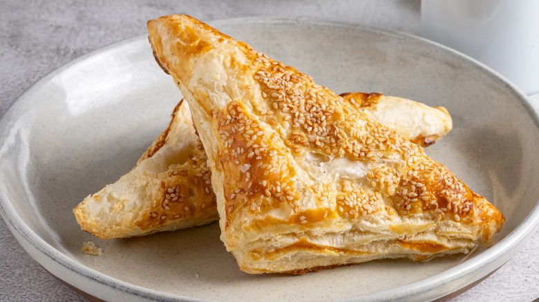 puffed pastry with sesame seeds