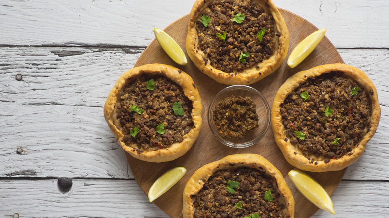 lebanese sfeeha meat pies with lemon