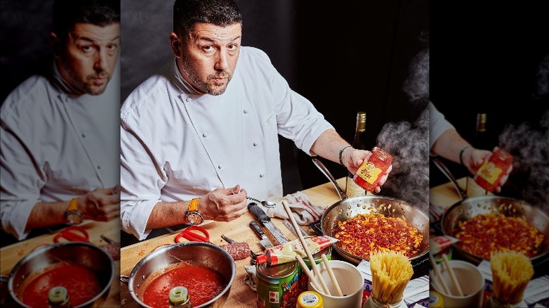Joe Isidori prepares Italian dishes