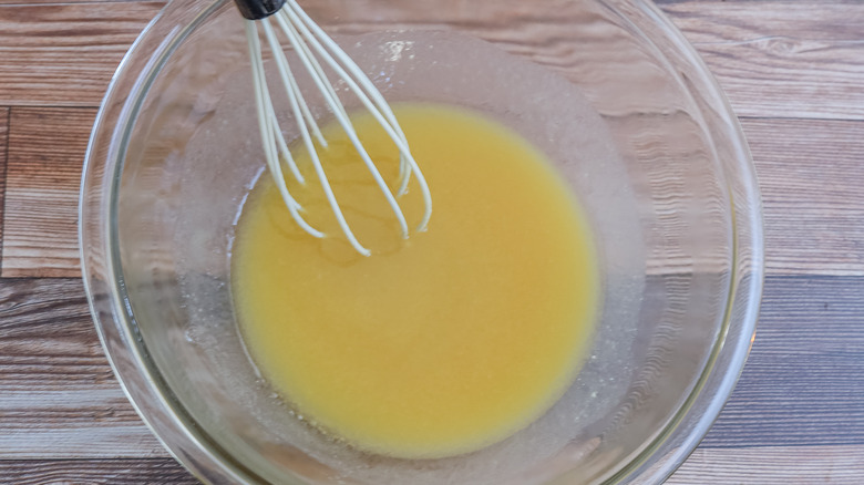 whisking butter eggs and mayonnaise