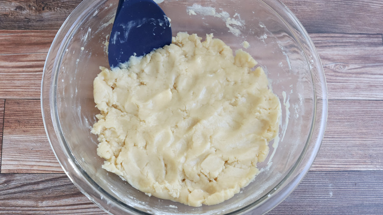 mixing quick bread dough