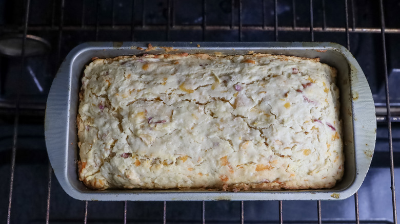 cheddar apple quick bread baked