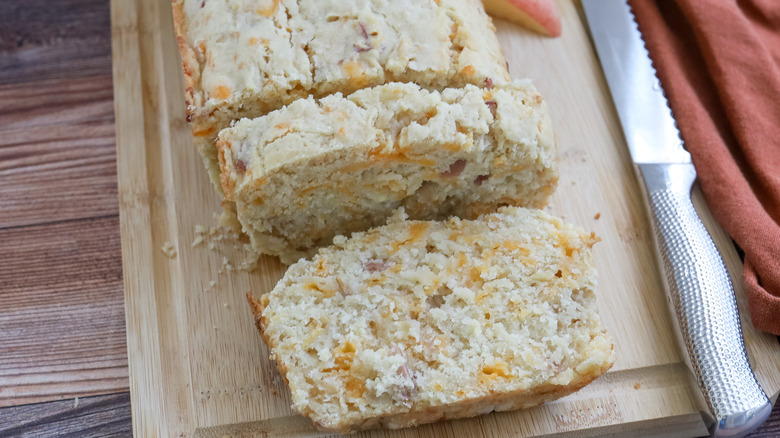 sliced cheddar apple quick bread