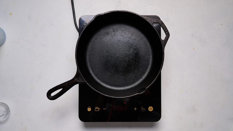 skillet on stove