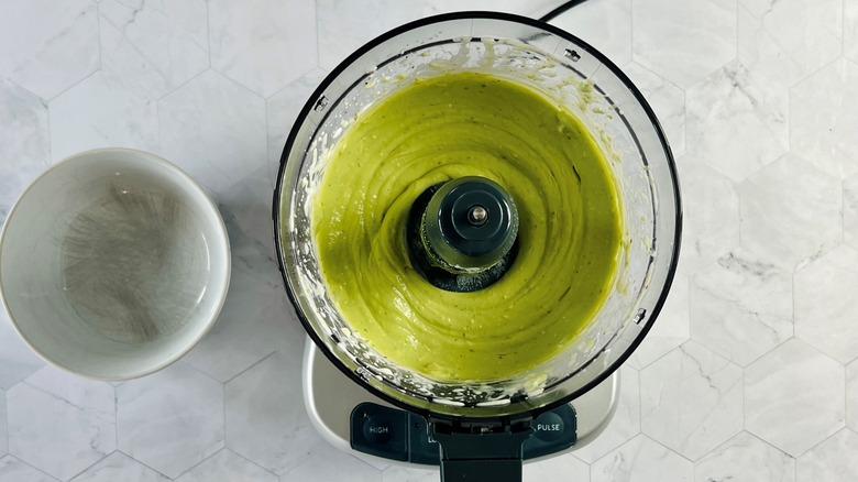 green dressing in blender