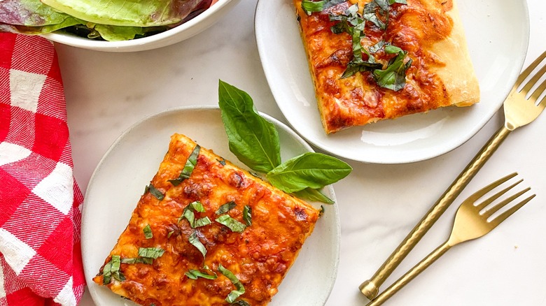 Sicilian Cheese Pizza — Let's Dish Recipes