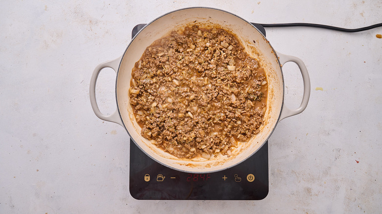 thickening gravy in skillet