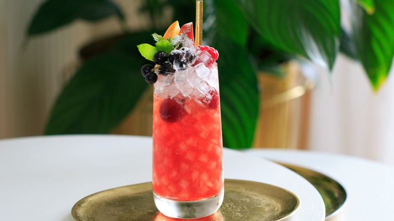 Sherry cobbler setting on a table