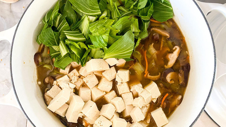 shiitake mushroom soup in pot