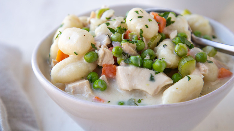 Shortcut Chicken and Dumplings in bowl 