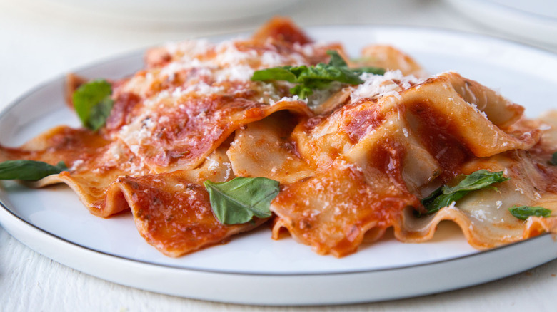 ravioli with fresh basil