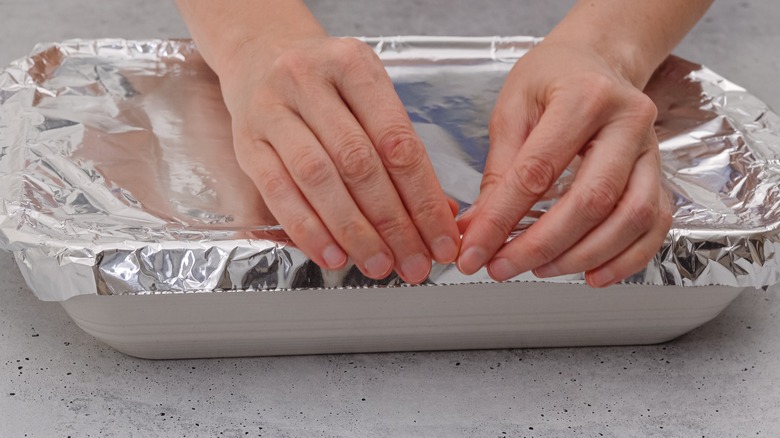 Aluminum covered baking dish 