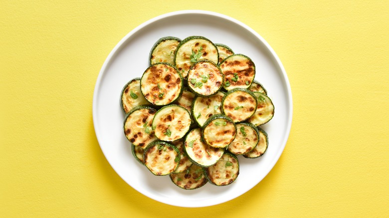 Roasted sliced zucchini