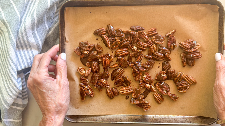 pecans on sheet pan