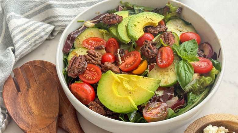 salad in white bowl